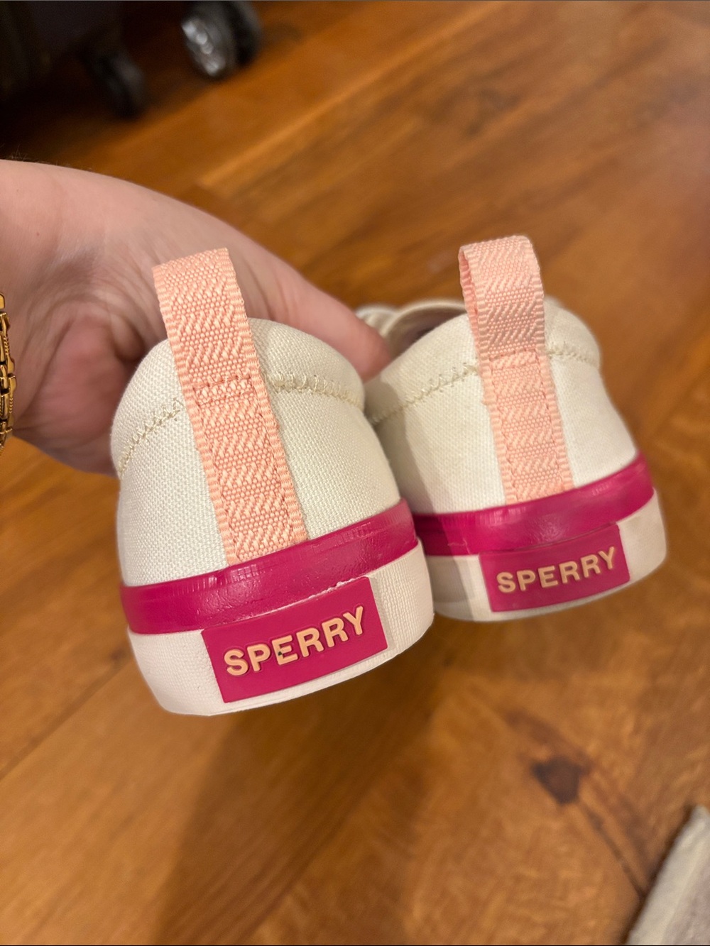 Sperry Crest Vibe Seasonal Canvas Seacycled Sneakers with Pink Insole Size 8.5 - Picture 6 of 6